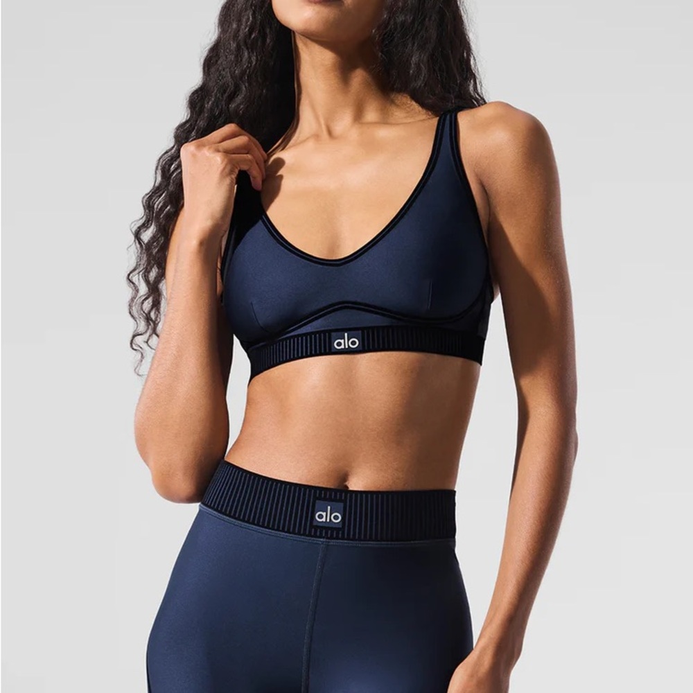 ALO Yoga Blue Racerback Sports Bra